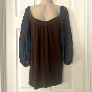 Flounce Silk Sleeve Tunic Top